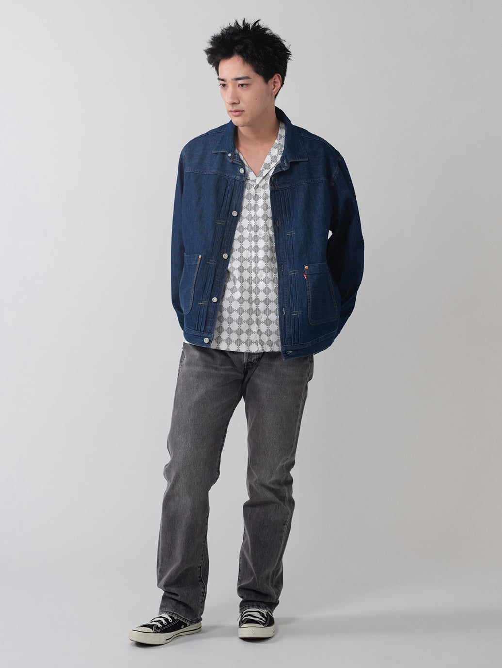 ヴィンテージ プリーツ トラッカージャケット