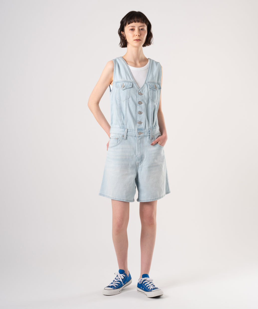 デニムロンパース