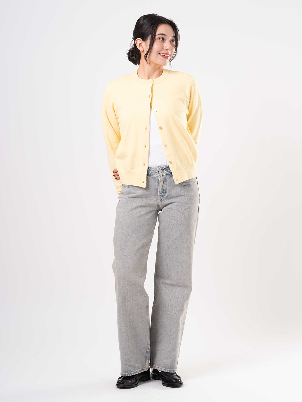 スーパーソフト クルーネックカーディガン