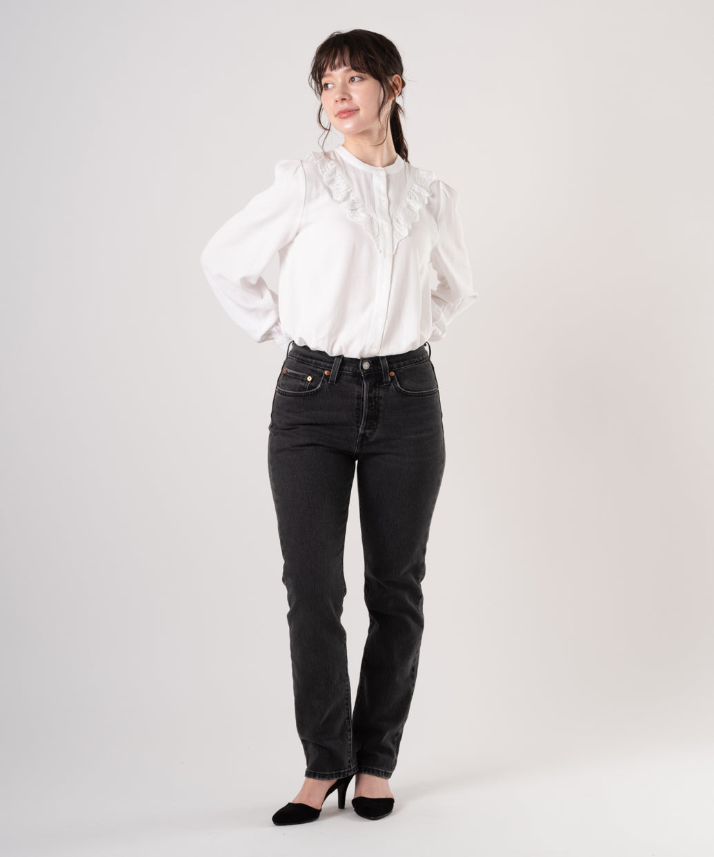 ヨーク柄 ブラウス