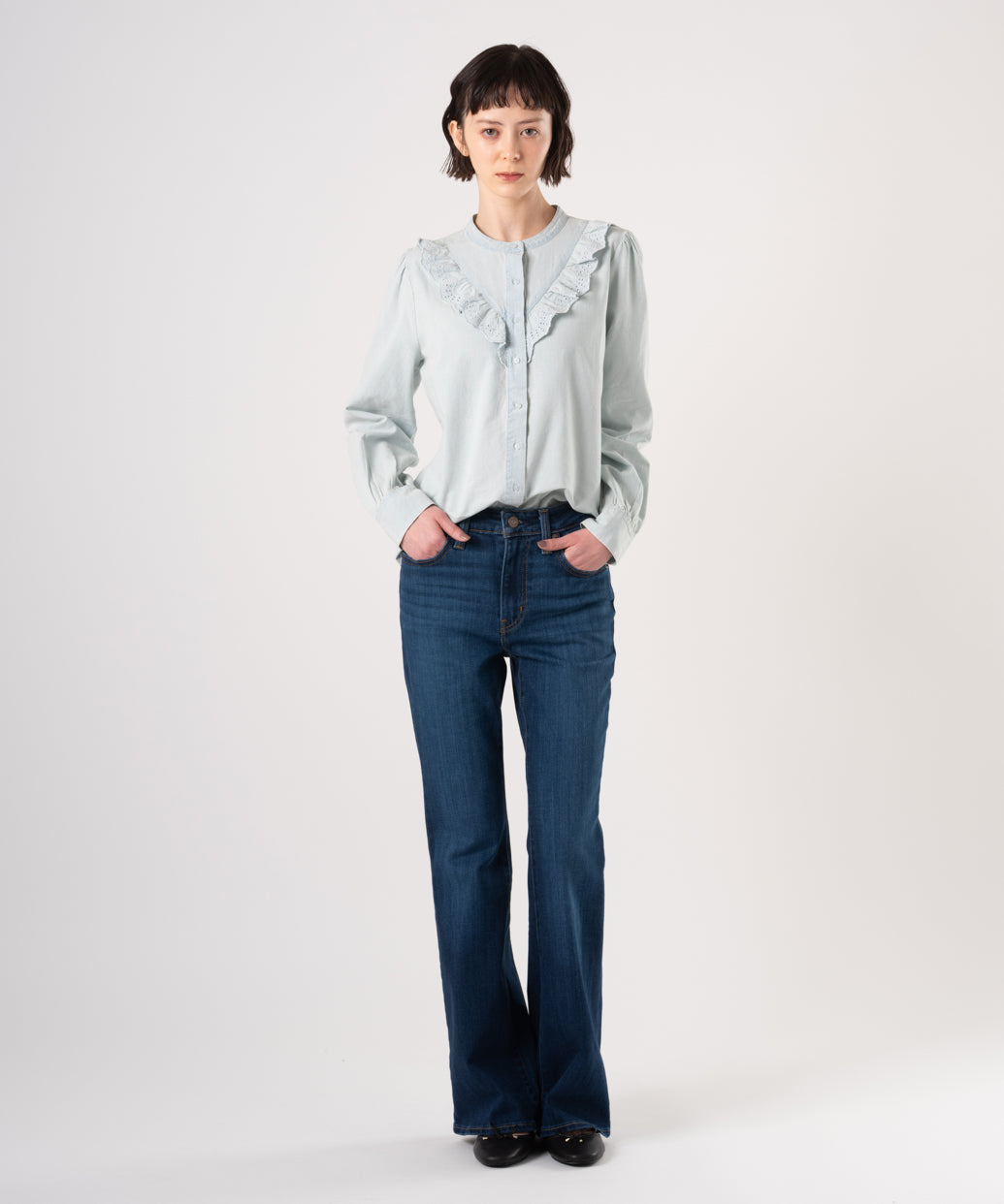 ヨーク柄 ブラウス