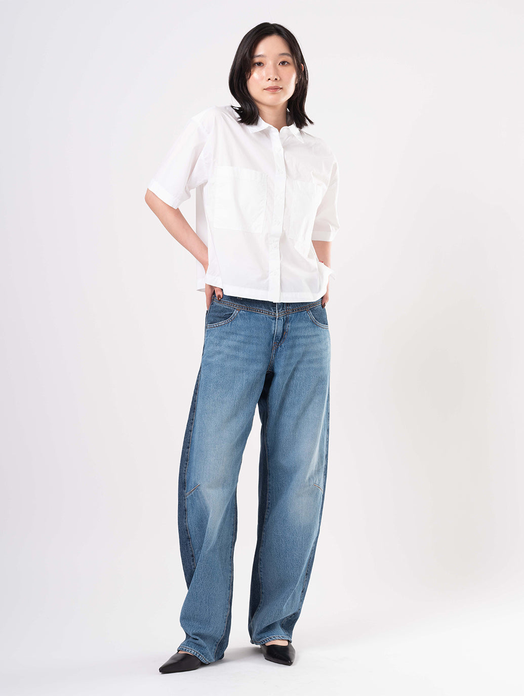 HARLIE SS クロップドシャツ