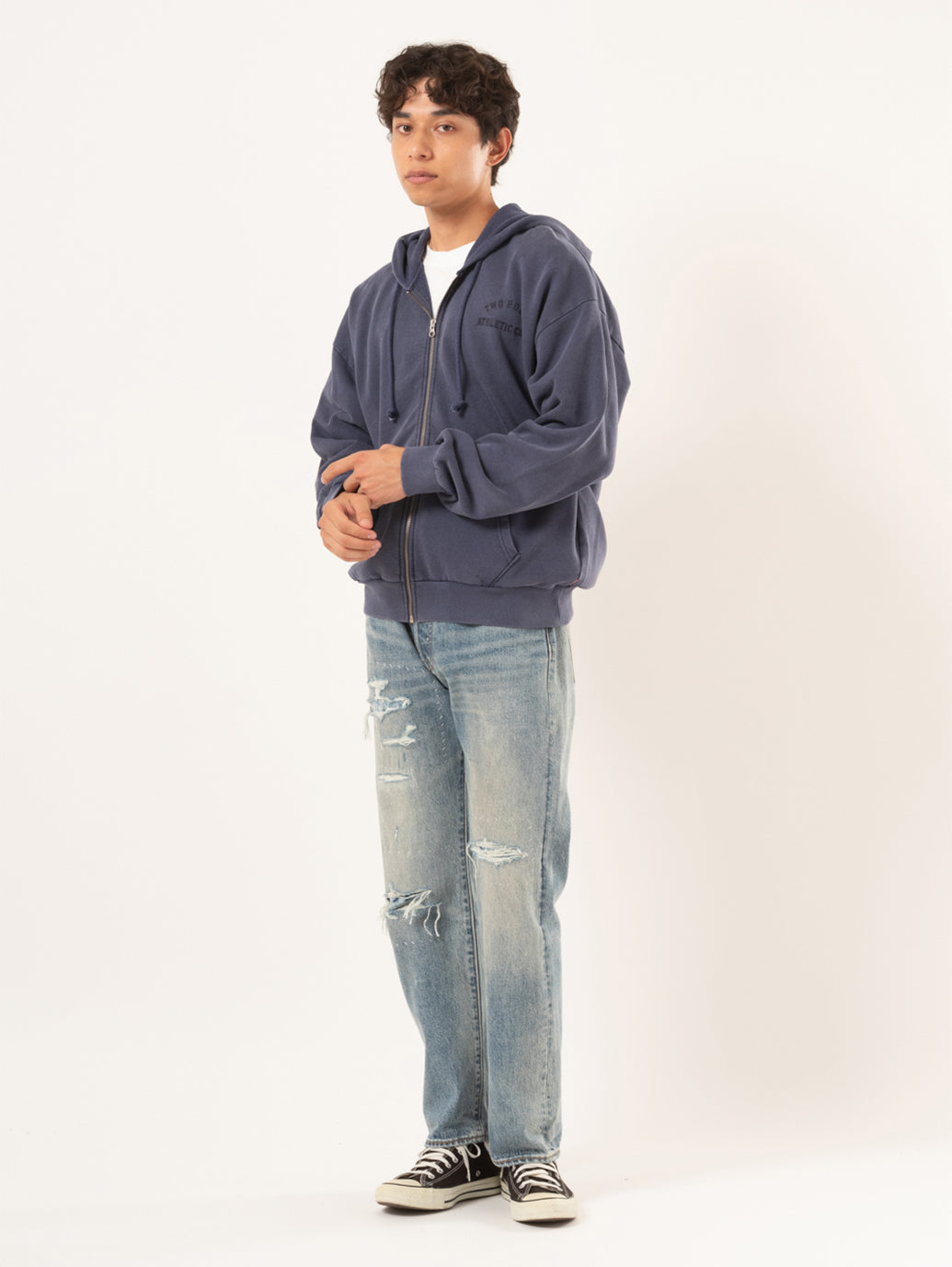 Two Horse ジップアップ スウェットシャツ