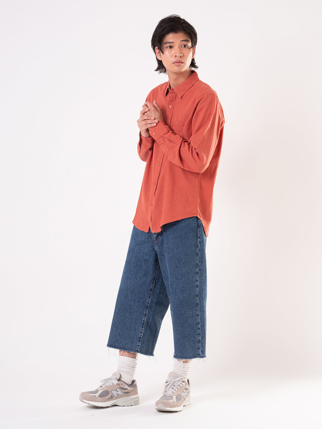 578™ バギージーンズ カプリ ミディアムインディゴ