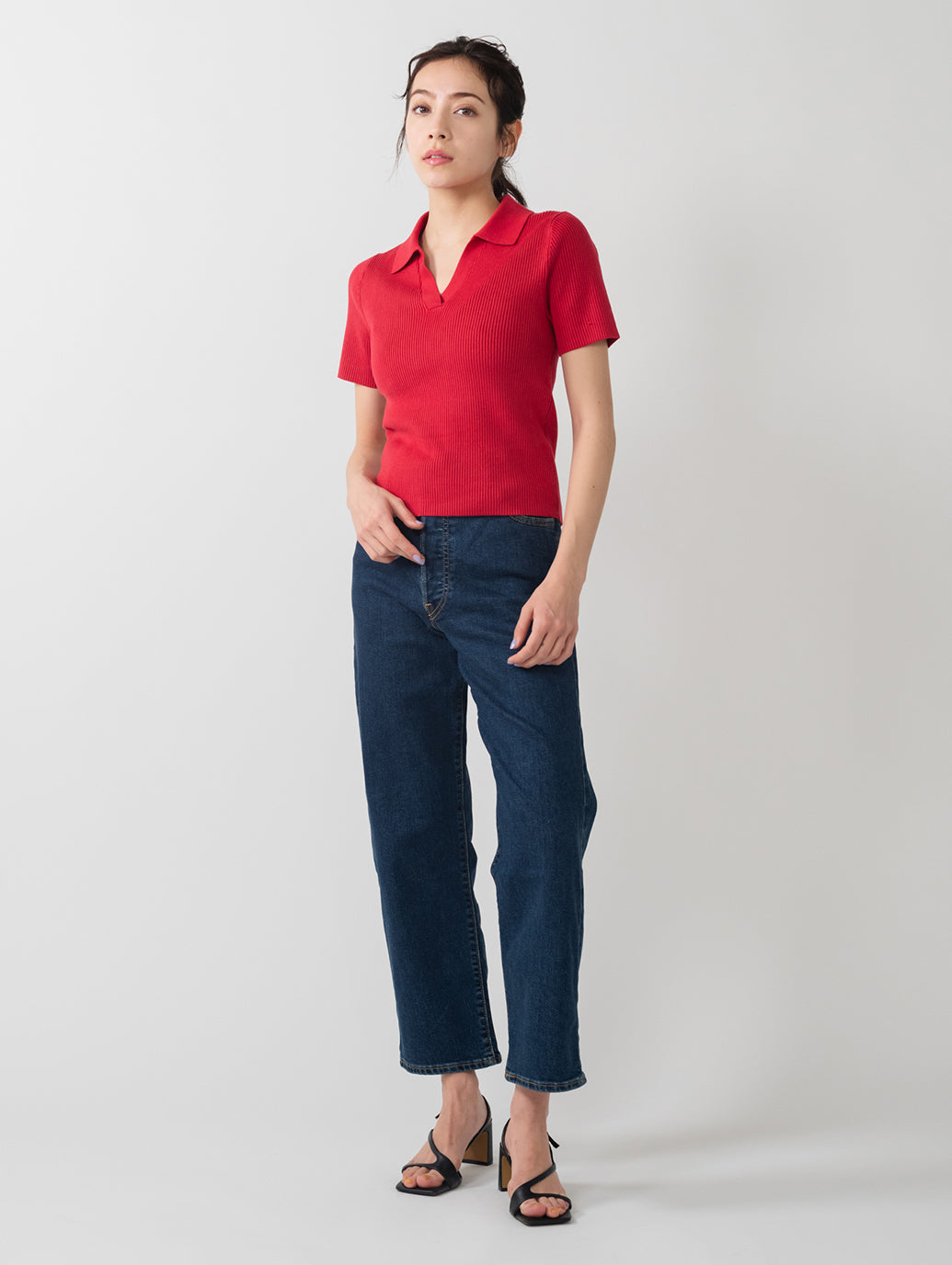 RIBCAGE ストレートジーンズ ダークインディゴ