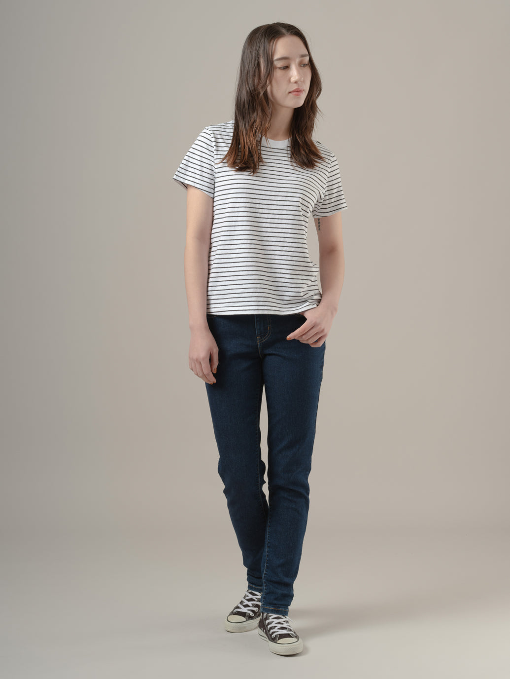 MID RISE ボーイフレンドジーンズ ダークインディゴ