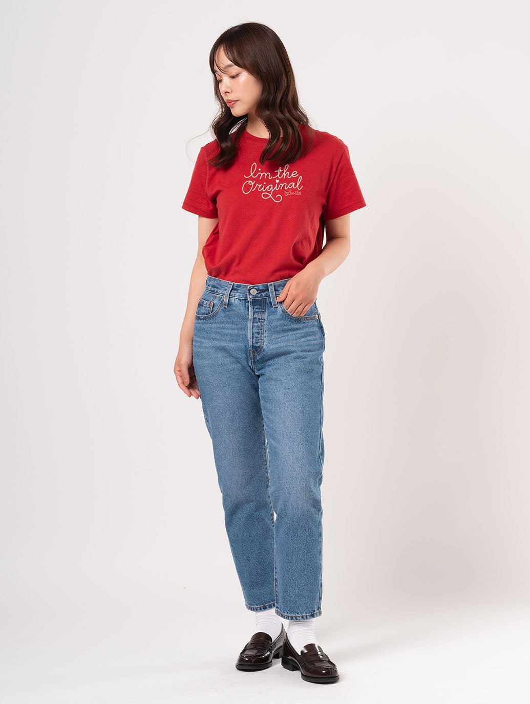 501® CROP ジーンズ ミディアムインディゴ