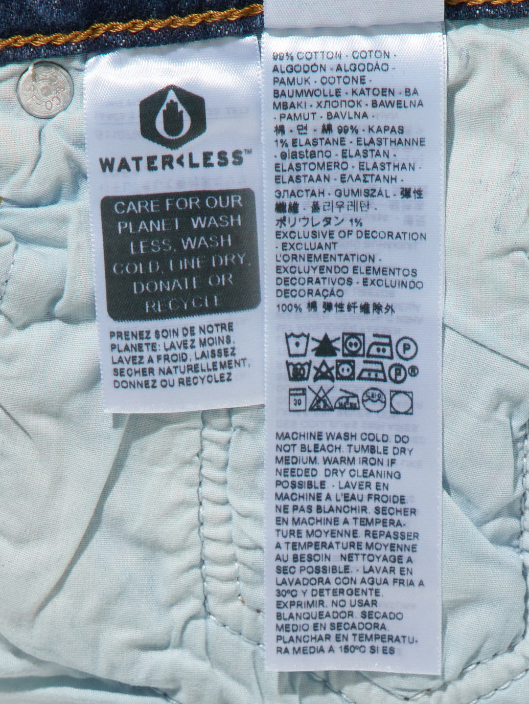 RIBCAGE ストレートジーンズ ミディアムインディゴ