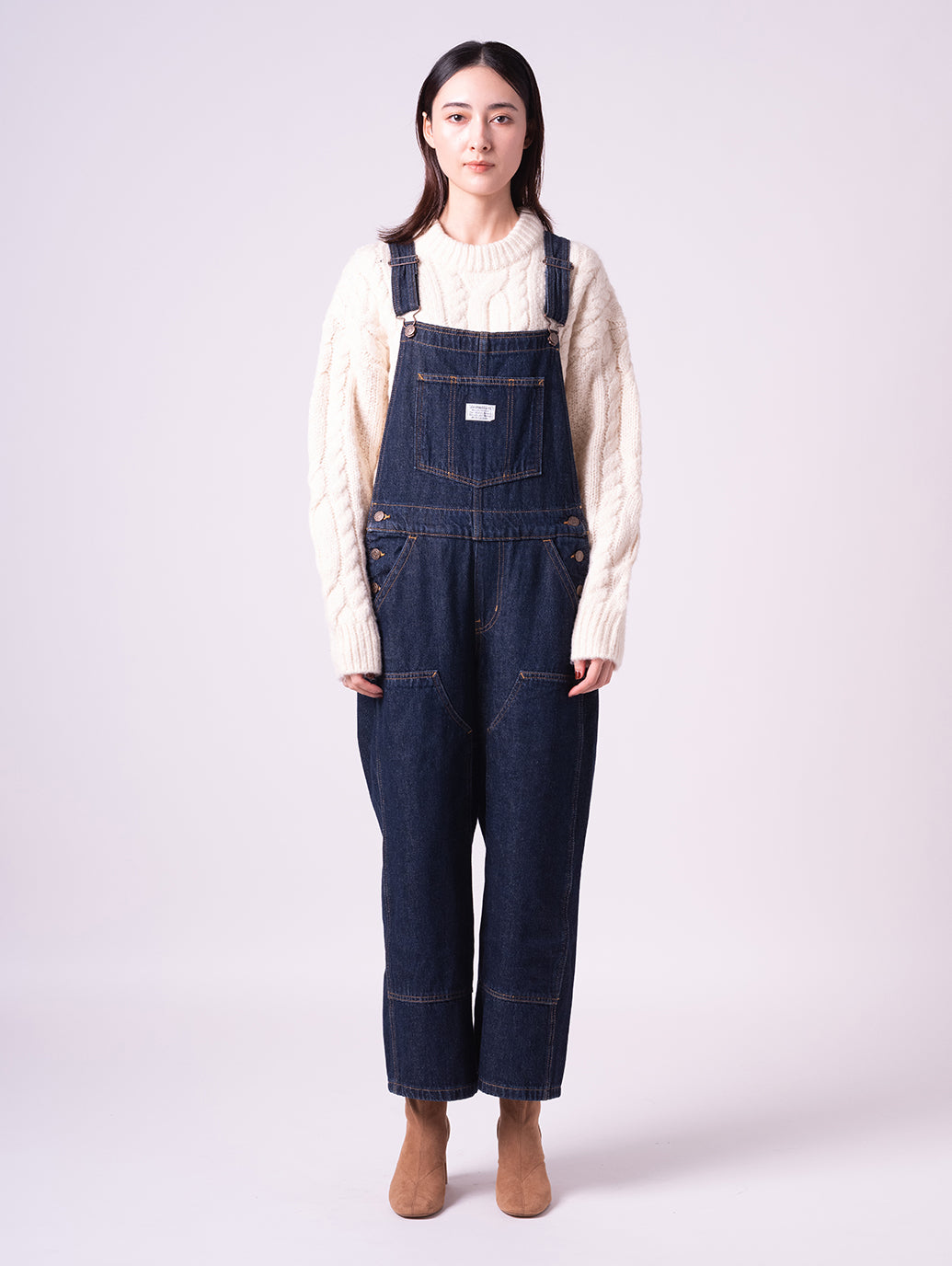 BAGGY ハイウエスト オーバーオール ダークインディゴブルー