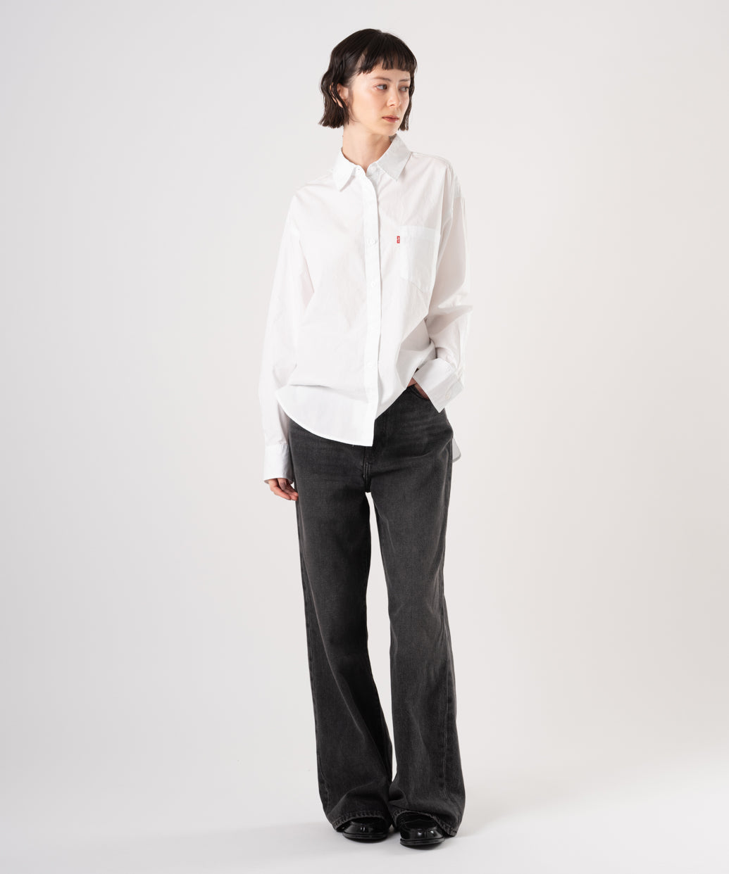 RIBCAGE WIDE LEG ジーンズ ブラック