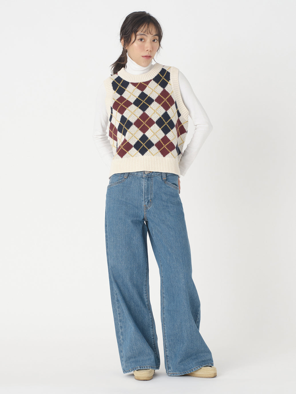 アーガイルニットベスト