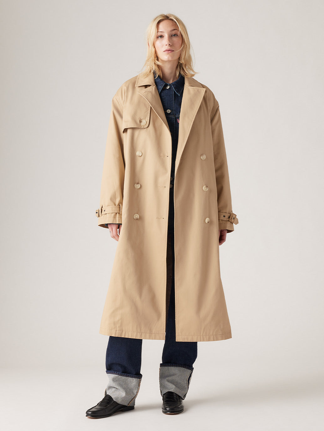 【IRIR】MW tokyo ベージュ トレンチコート ロング丈 ETRE TOKYO - フードストールロングトレンチコート | LIGHT BEIGE