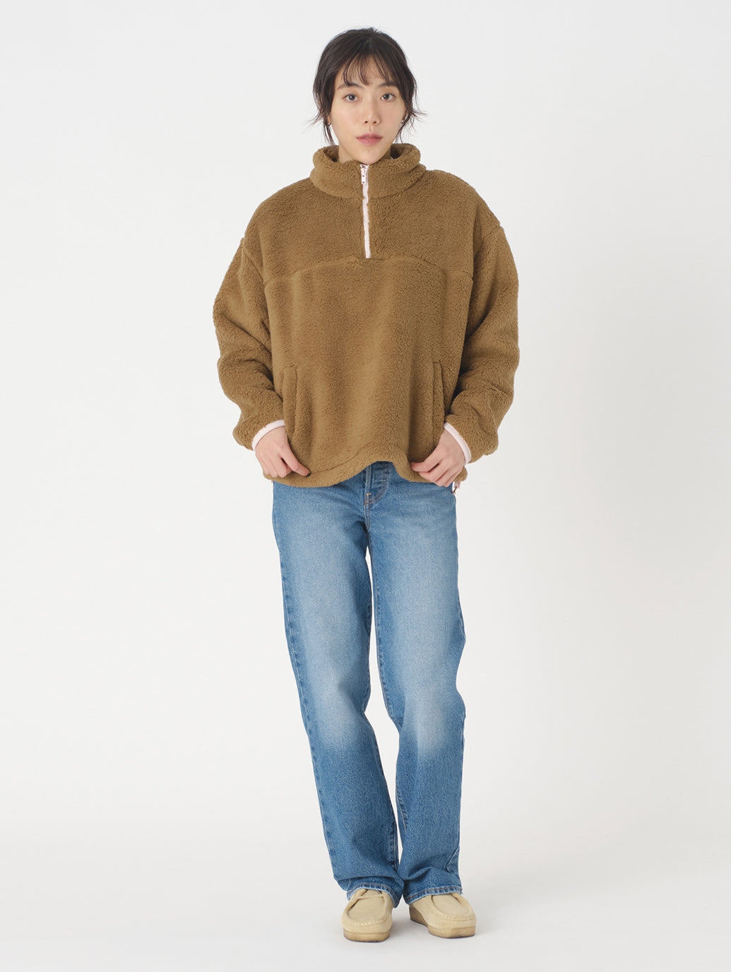 ハーフジップフリース