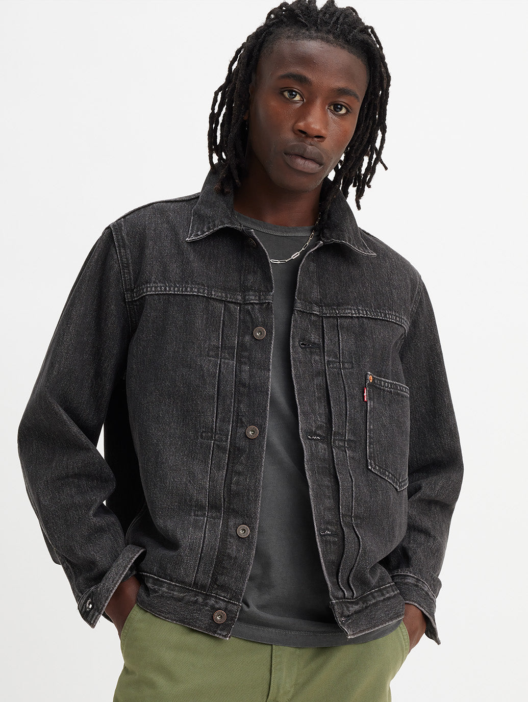Levi’s PREMIUM BLACK トラッカーレザージャケット　サイズL PREMIUM BLACK TYPEⅡ TRUCKER LEATHER JACKET – リーバイス®公式