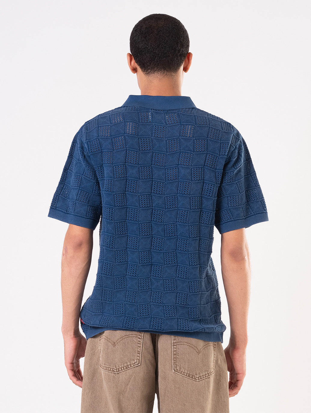 オープンカラーポロシャツ