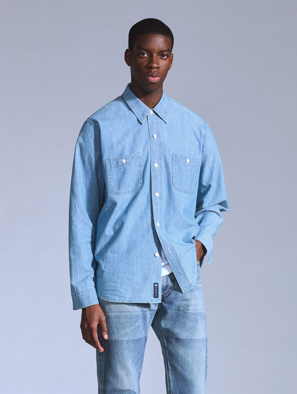 BLUETAB™ シャンブレーワークシャツ 