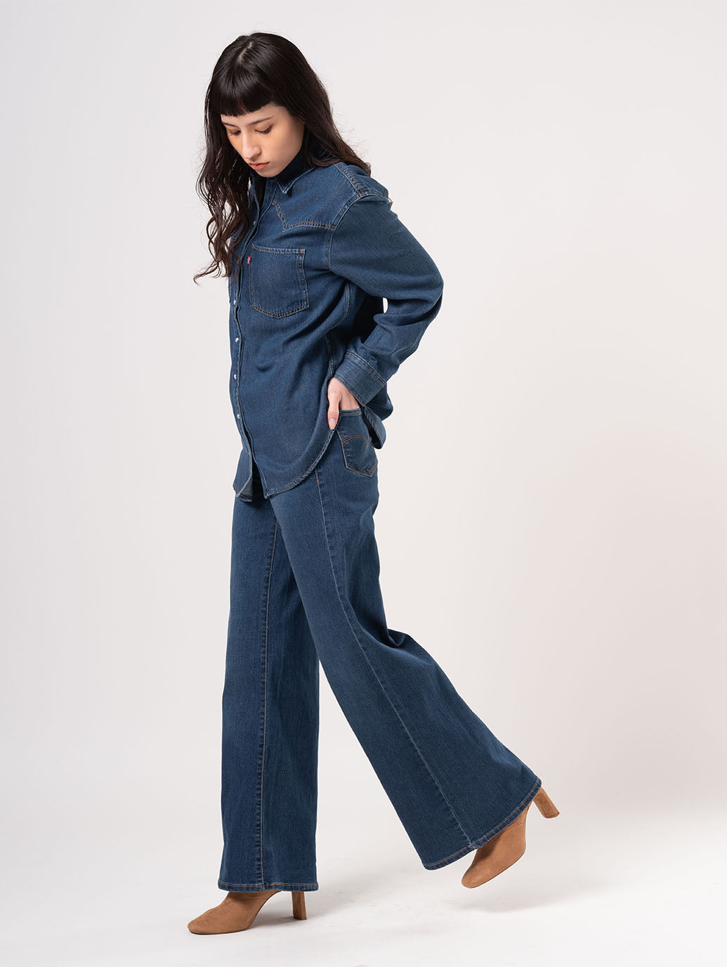 318™ シェーピング ワイドレッグ ミディアムインディゴ 