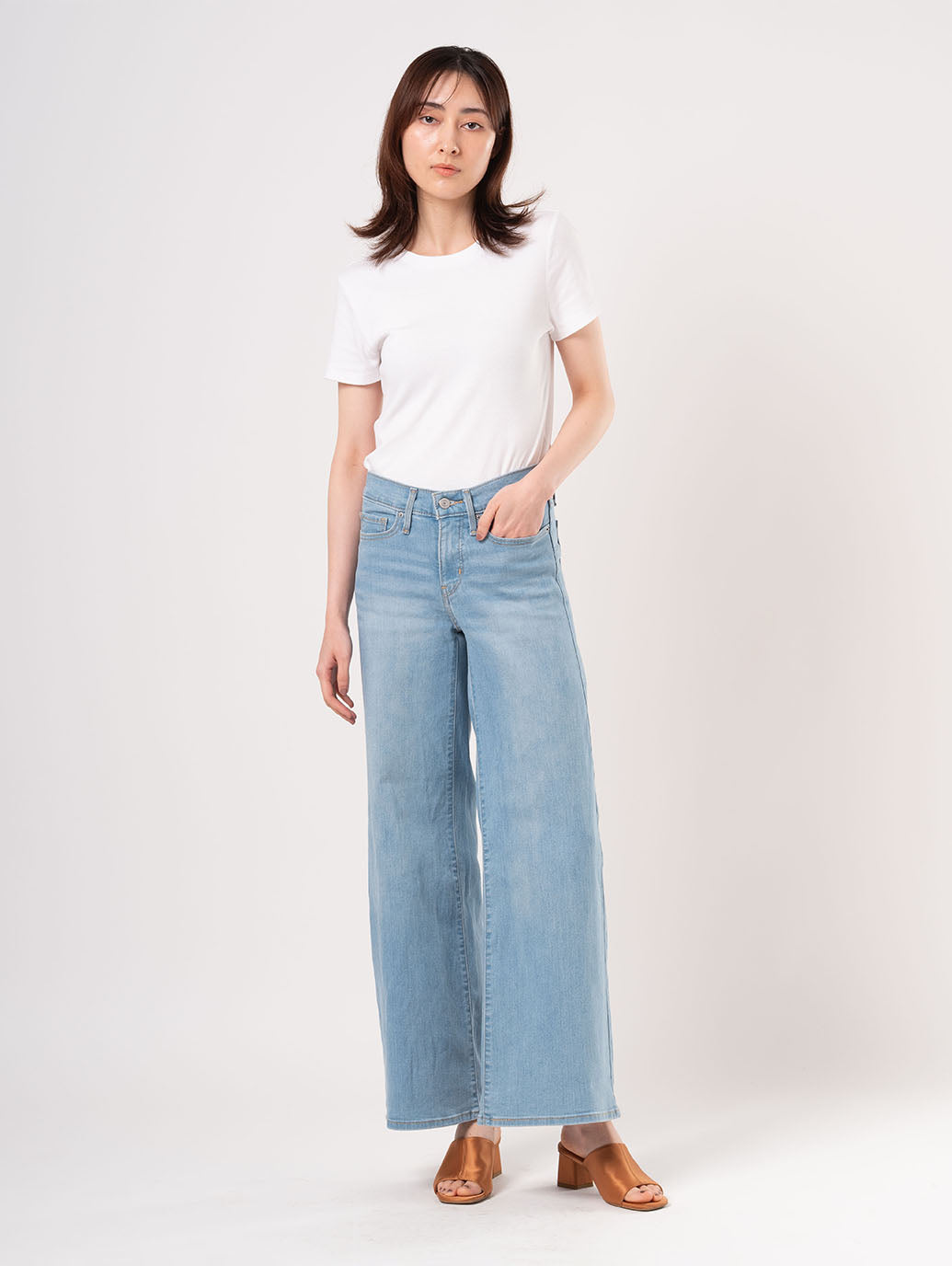 318™ シェーピング ワイドレッグ ライトインディゴ 