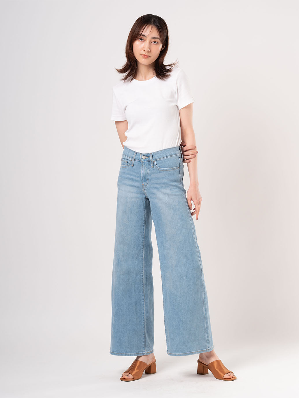 318™ シェーピング ワイドレッグ ライトインディゴ 