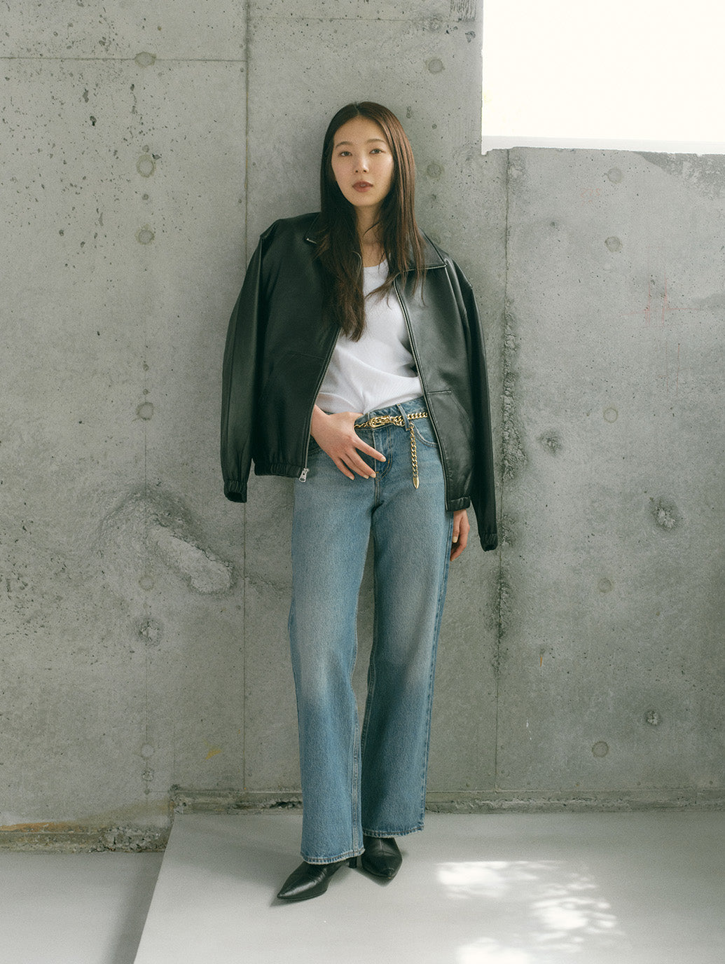 PREMIUM BLACK FULLZIP SPORTS LEATHER JACKET