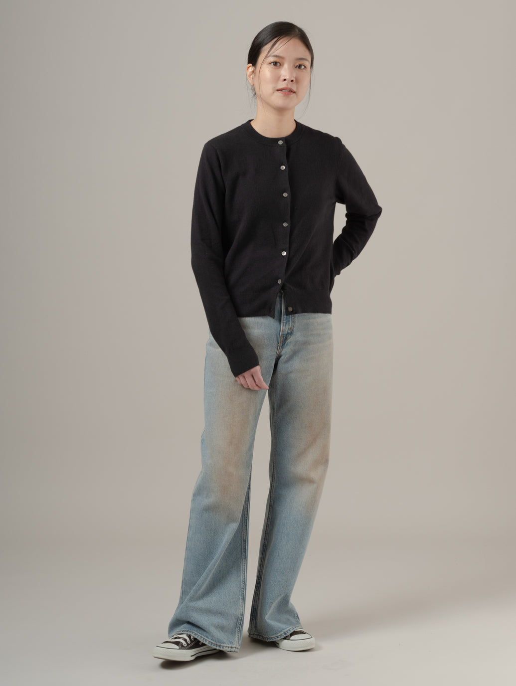 スーパーソフト クルーネックカーディガン