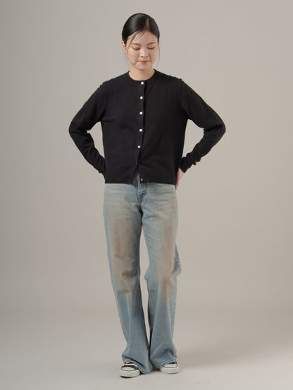 スーパーソフト クルーネックカーディガン