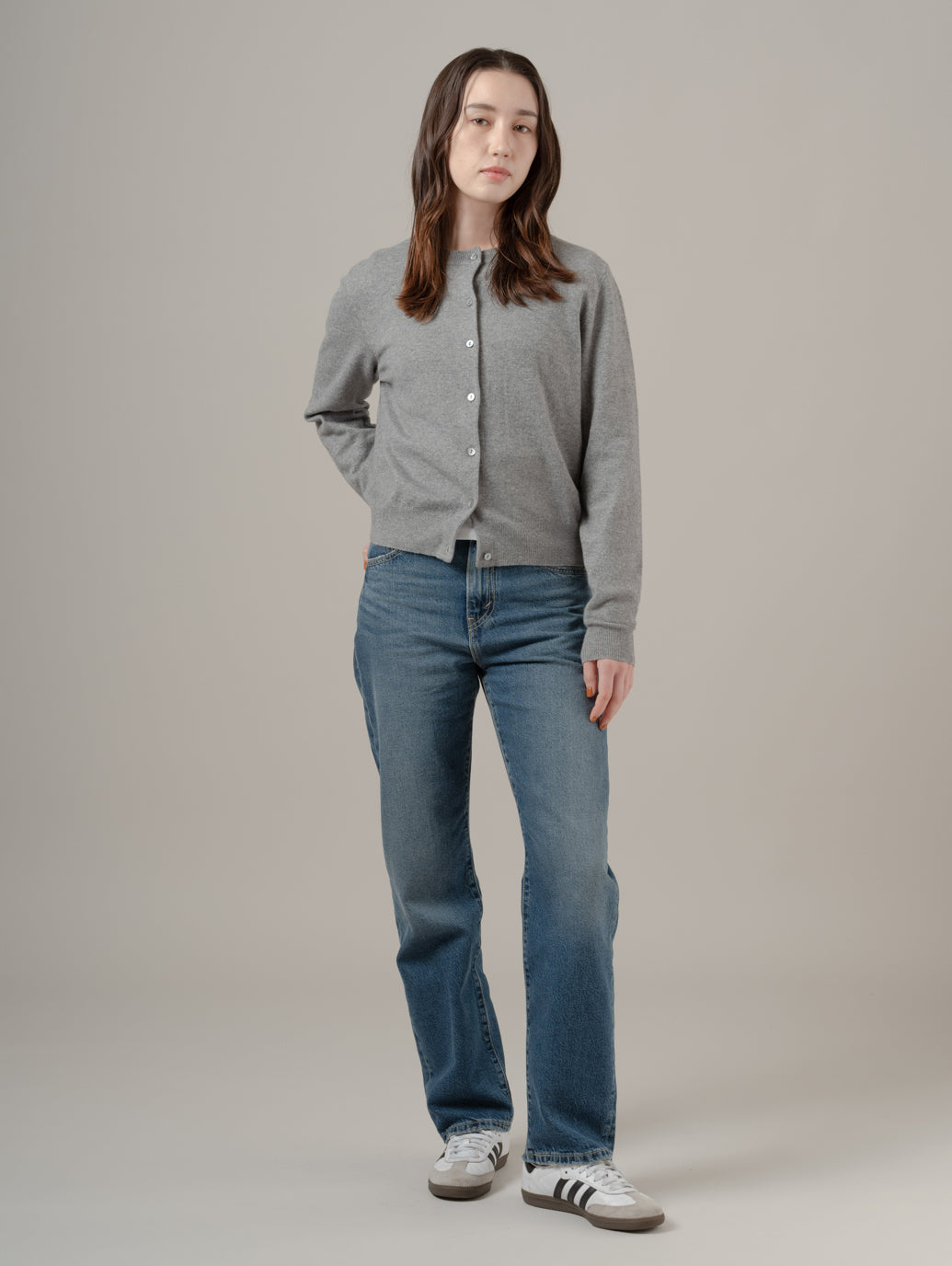 スーパーソフト クルーネックカーディガン