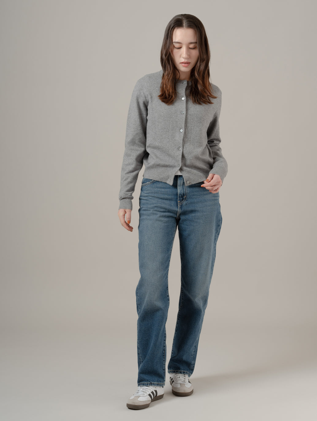 スーパーソフト クルーネックカーディガン