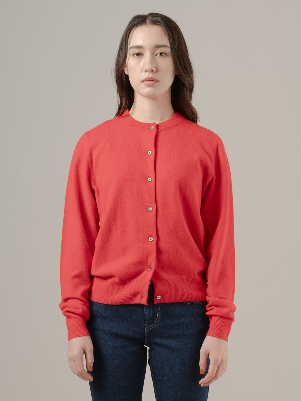 スーパーソフト クルーネックカーディガン