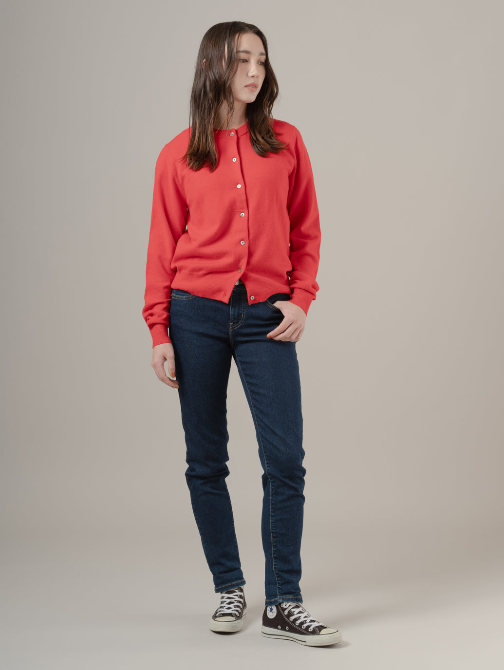 スーパーソフト クルーネックカーディガン