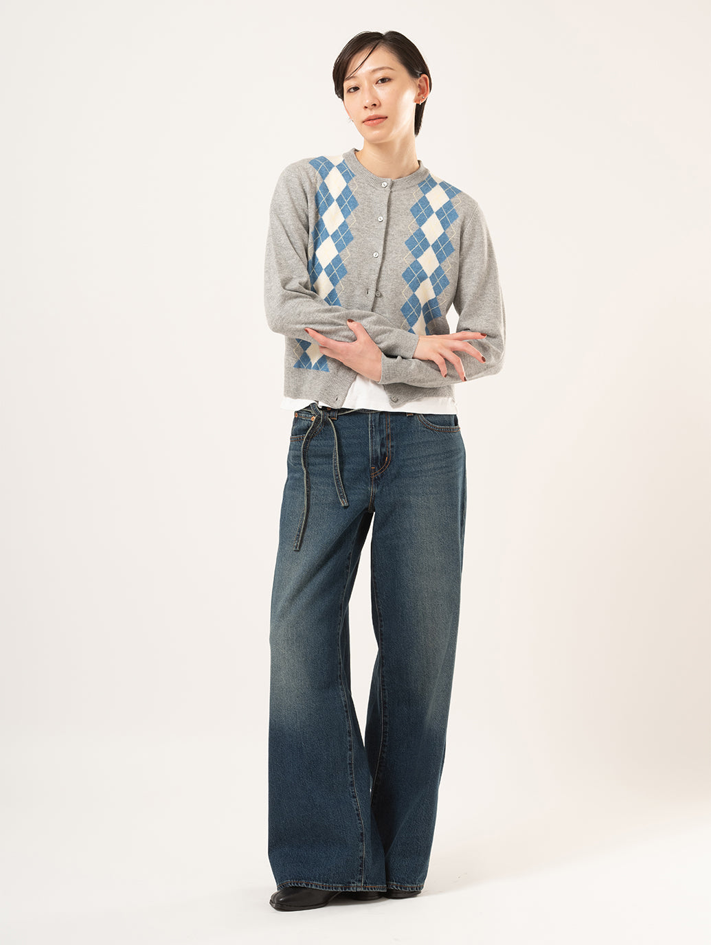 スーパーソフト クルーネックカーディガン