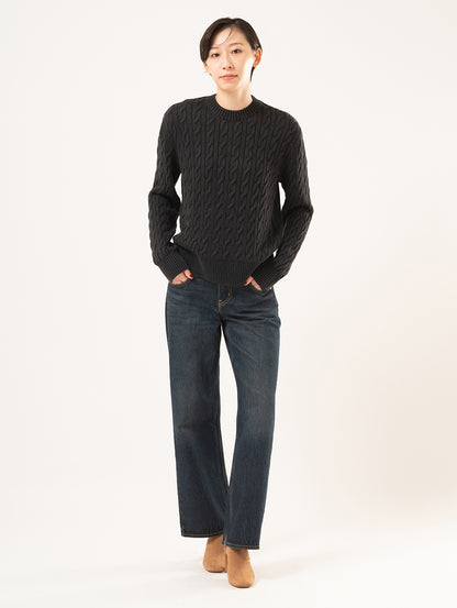 ボーイフレンド ケーブルクルーネック プルオーバー