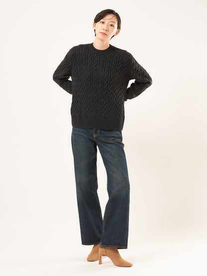 ボーイフレンド ケーブルクルーネック プルオーバー