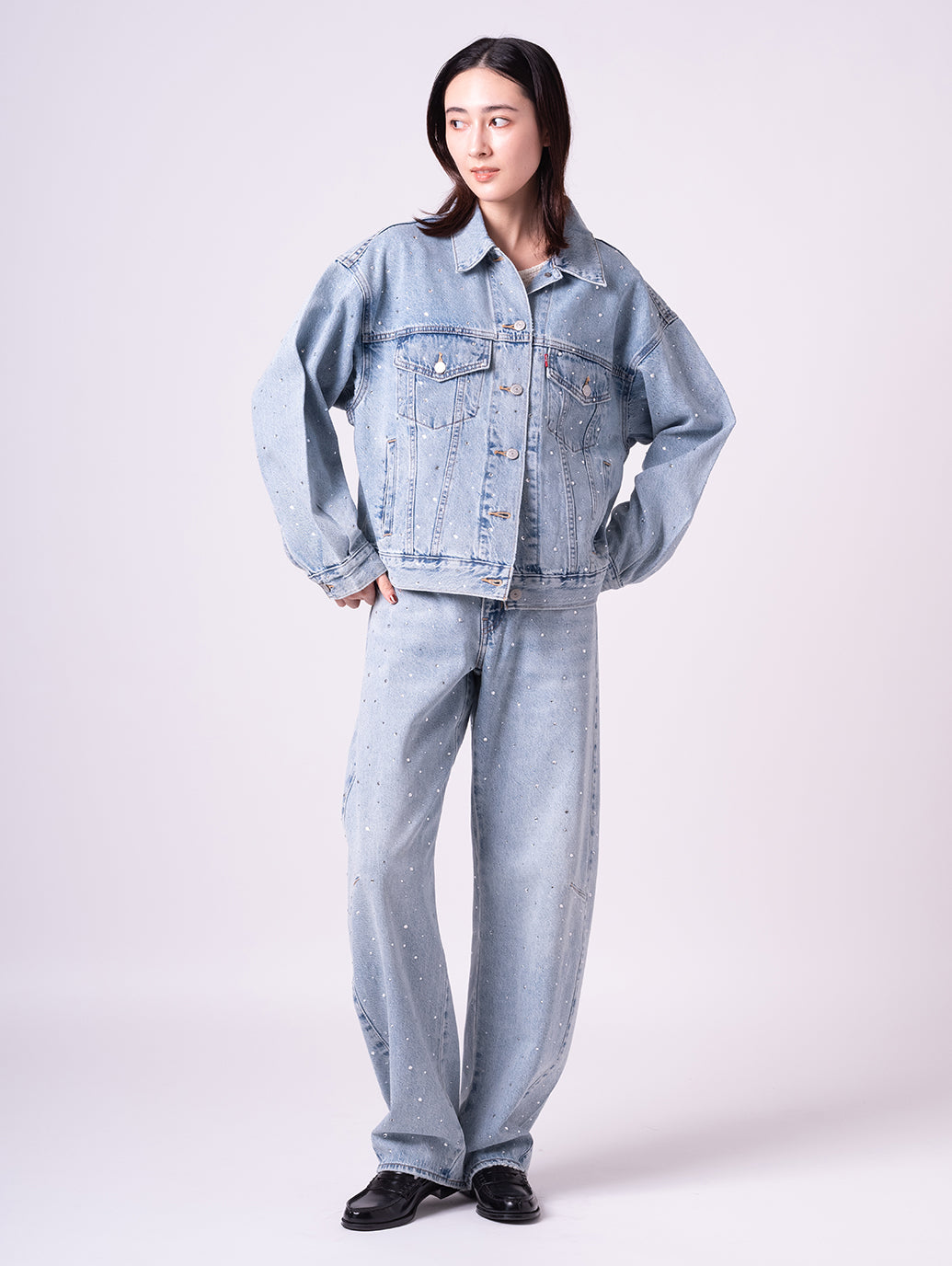 BAGGY DAD バレルジーンズ ライトインディゴ