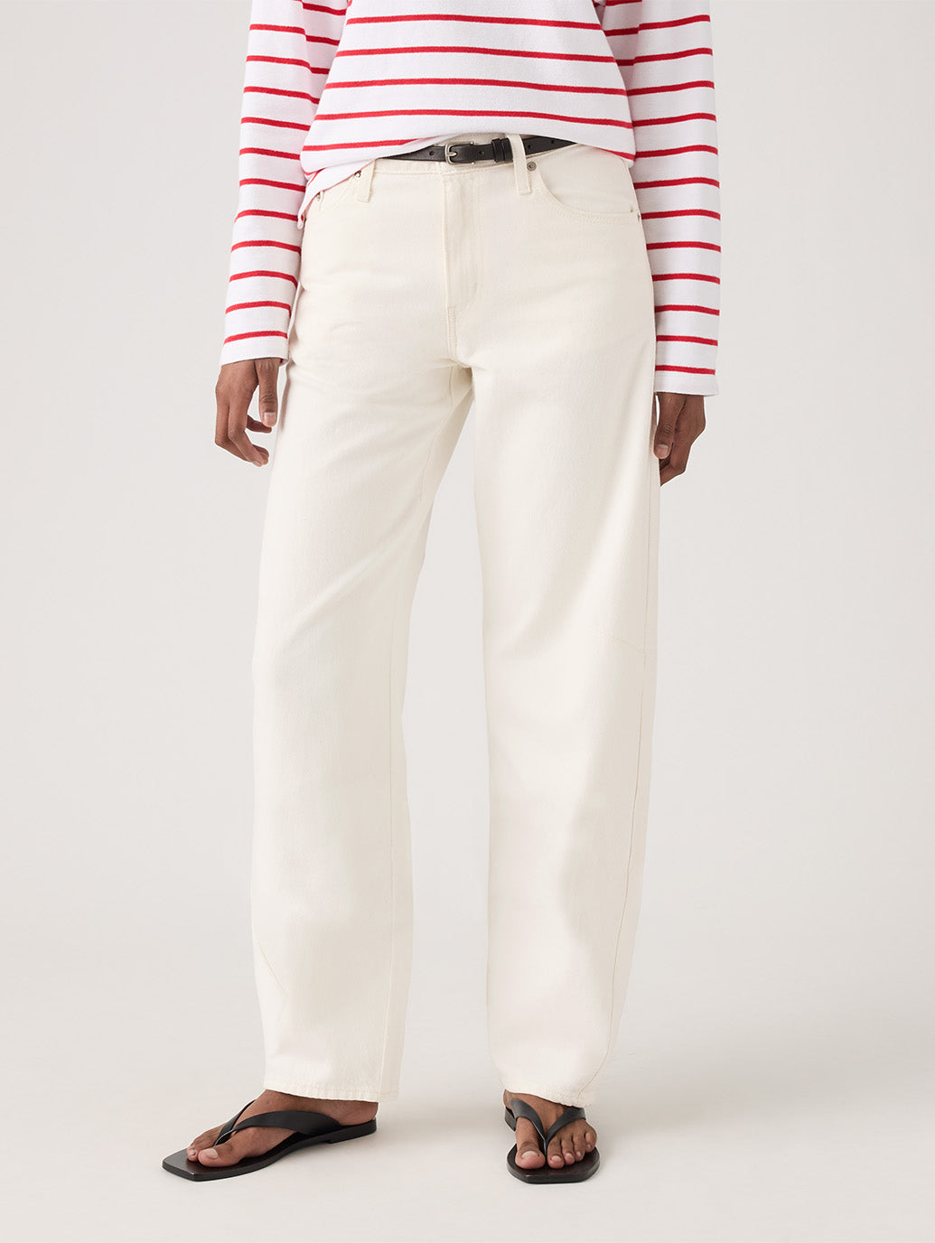 BAGGY DAD バレルジーンズ ホワイト