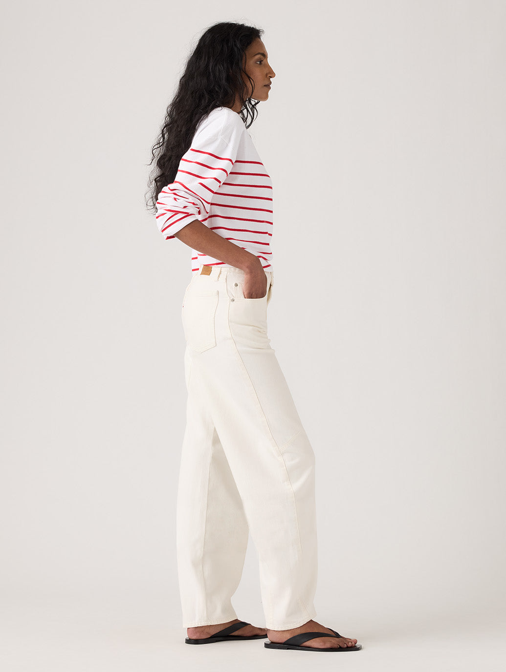 BAGGY DAD バレルジーンズ ホワイト