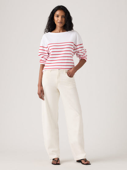 BAGGY DAD バレルジーンズ ホワイト