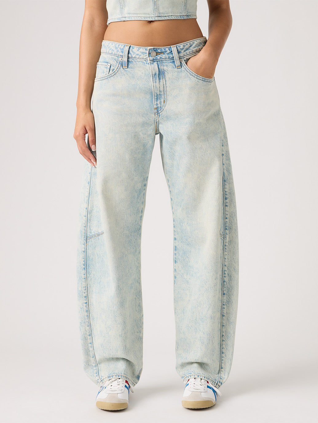 BAGGY DAD バレルジーンズ ライトインディゴ