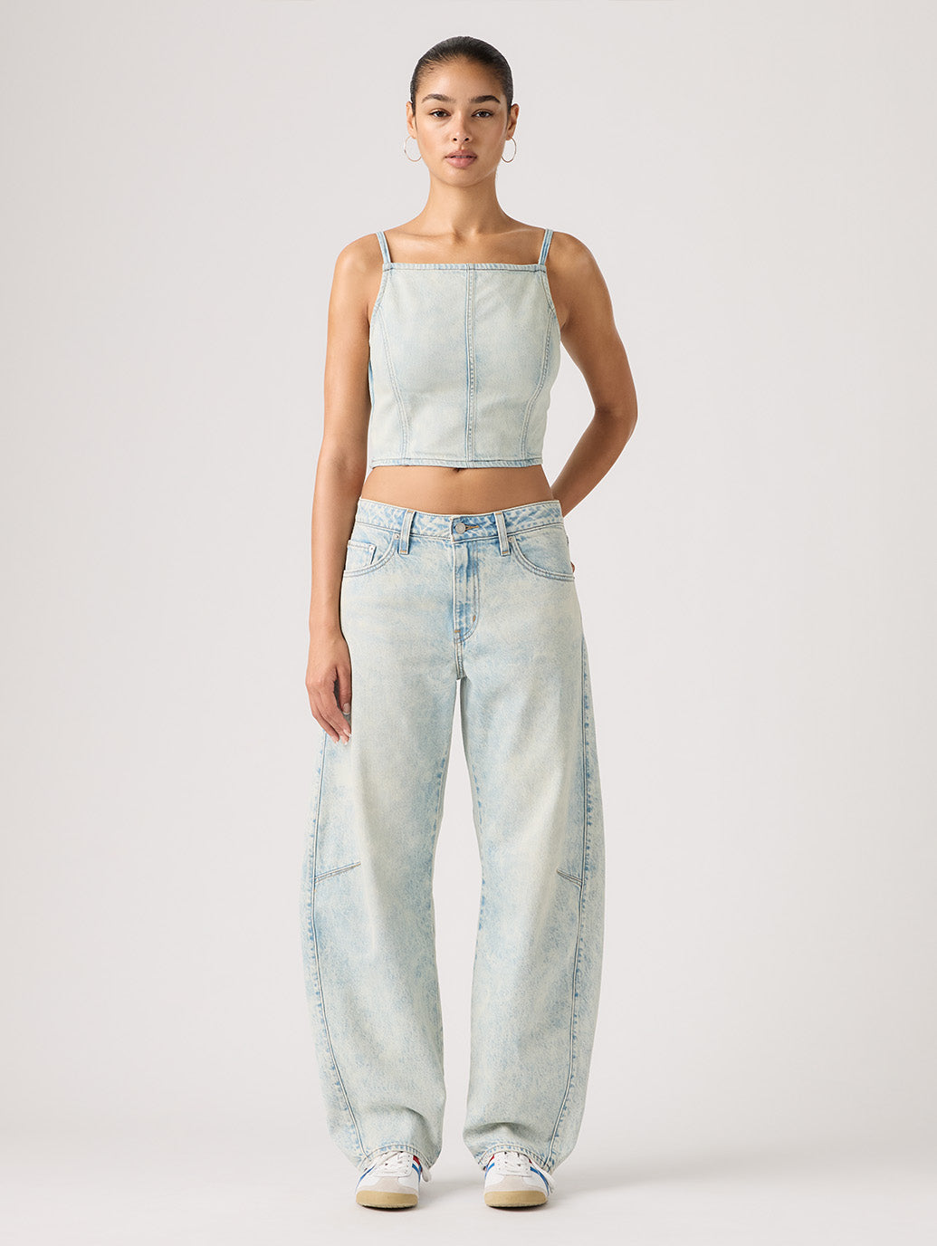 BAGGY DAD バレルジーンズ ライトインディゴ