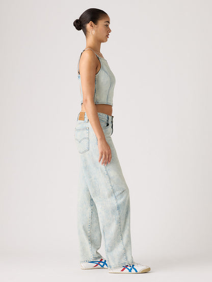 BAGGY DAD バレルジーンズ ライトインディゴ