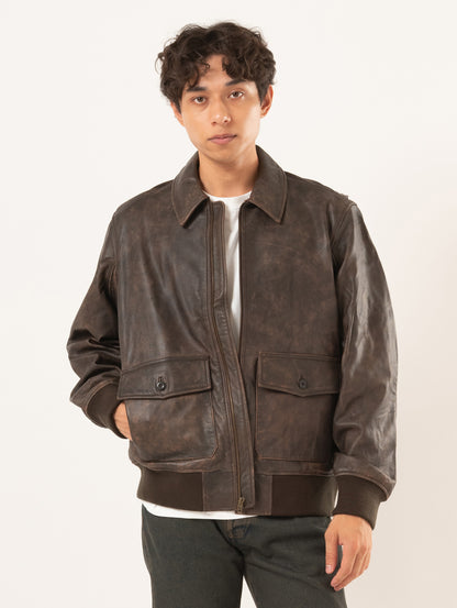 LEVI'S® LEATHER COLLECTION CLAYTON LEATHER AVIATOR JACKET