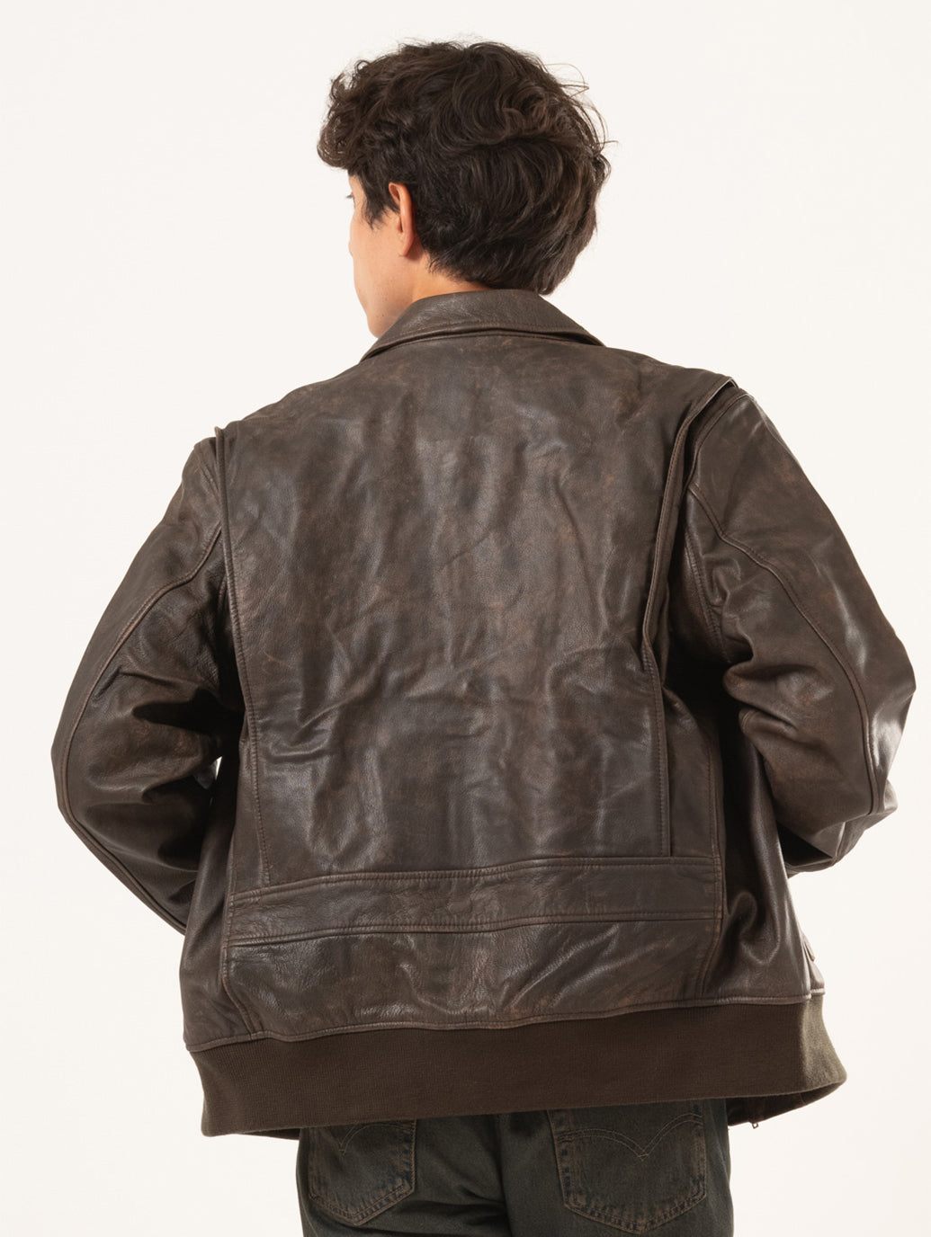 LEVI'S® LEATHER COLLECTION CLAYTON LEATHER AVIATOR JACKET