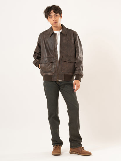 LEVI'S® LEATHER COLLECTION CLAYTON LEATHER AVIATOR JACKET