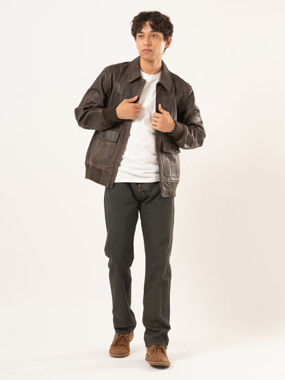 LEVI'S® LEATHER COLLECTION CLAYTON LEATHER AVIATOR JACKET