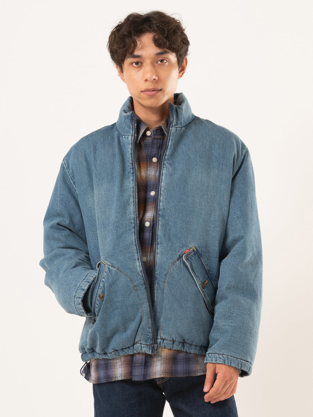 BRIGGS ショートパファージャケット インディゴブルー