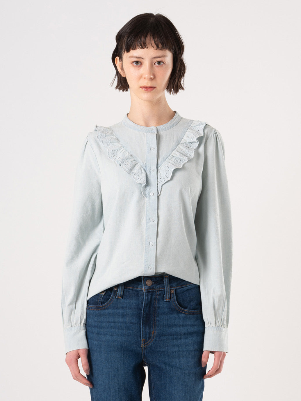 ヨーク柄 ブラウス