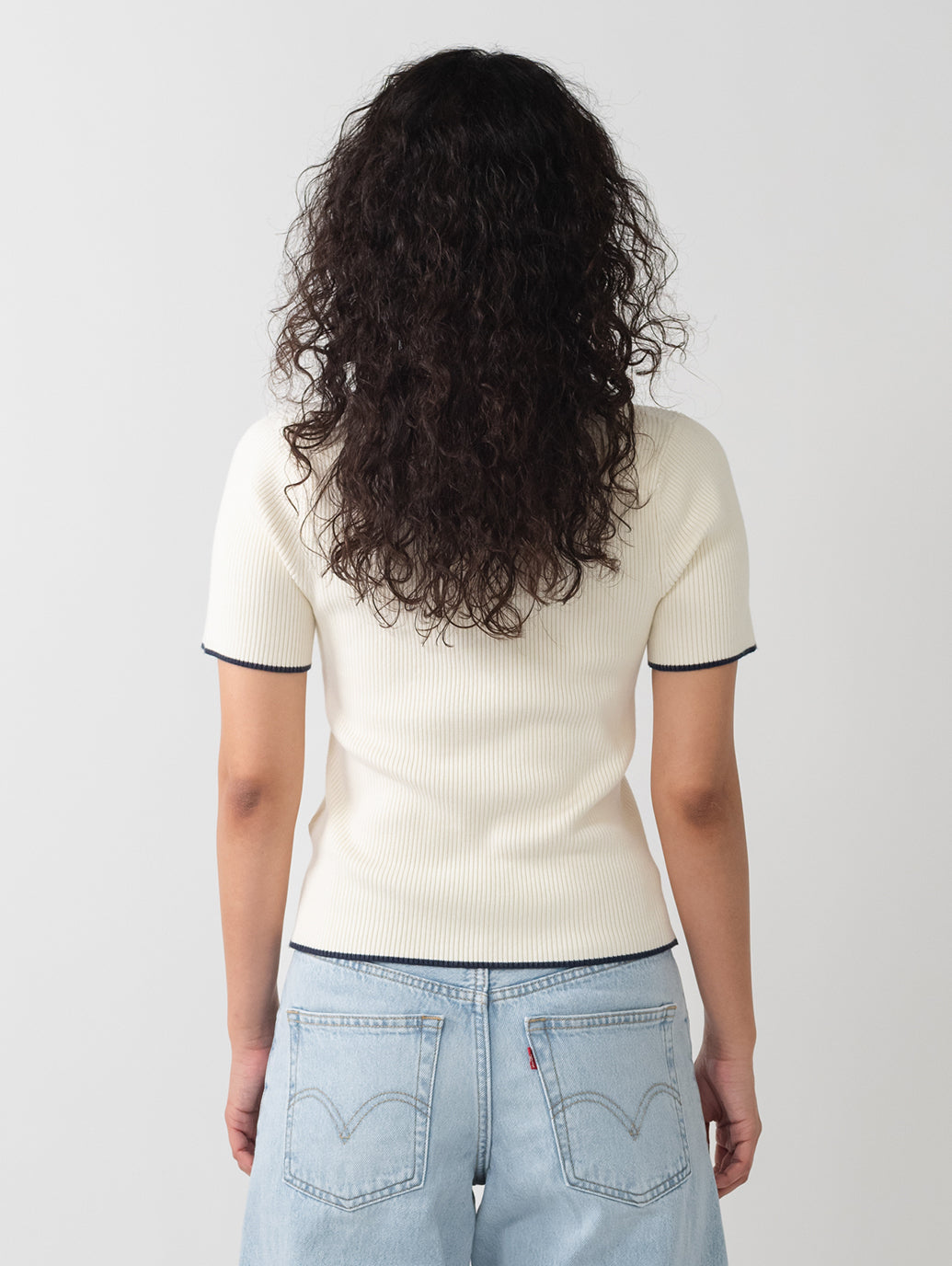 Levi's ダークグレー ニットポロシャツ 長袖 セーター ポロシャツ