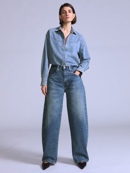 BLUETAB™ バレルジーンズ ミディアムインディゴ MADE IN JAPAN