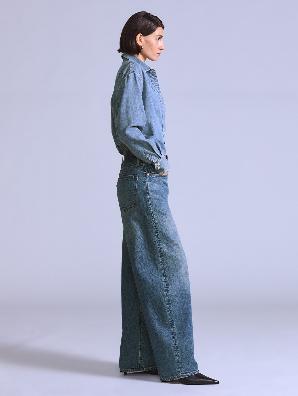 BLUETAB™ DROP バレルジーンズ ミディアムインディゴ MADE IN JAPAN