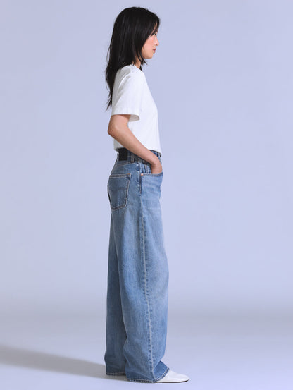 BLUETAB™ DROP バレルジーンズ ミディアムインディゴ